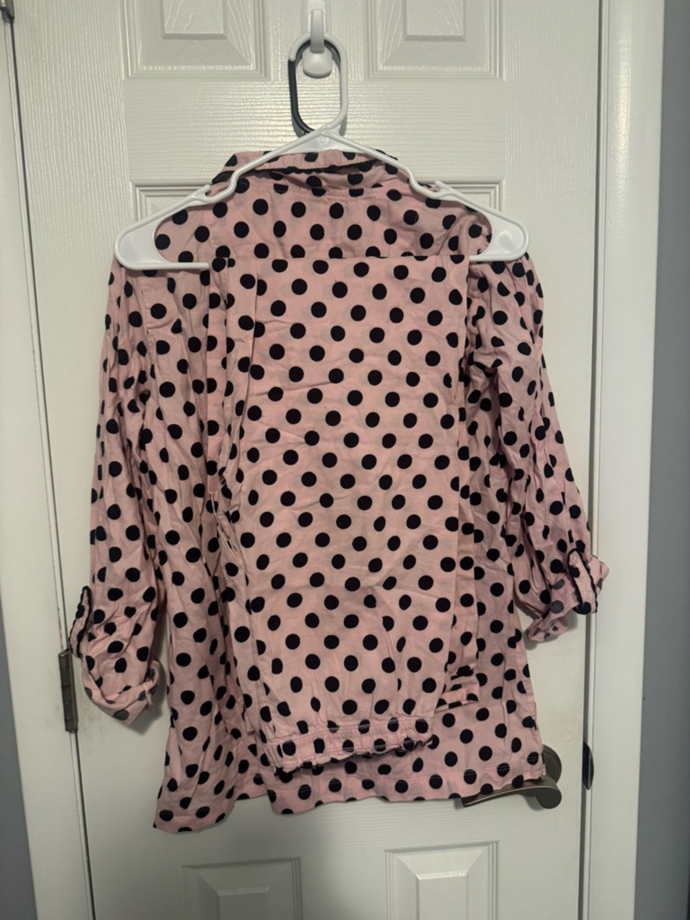 Victoria's Secret Button-Up Pink & Black Polka Dot Pajamas - Picture 3 of 6